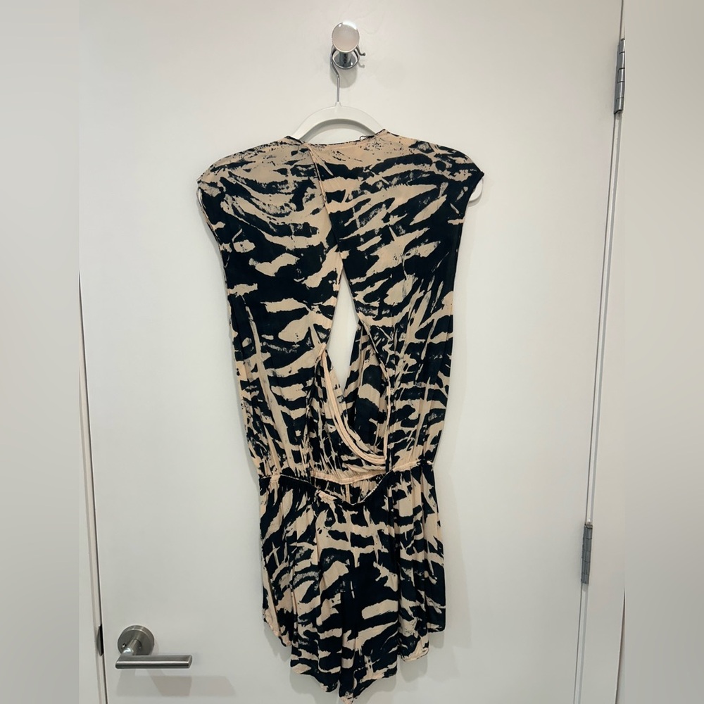 Blue Life Black and Beige Tie-Dye Cover Up Romper | Size M - Picture 2 of 3